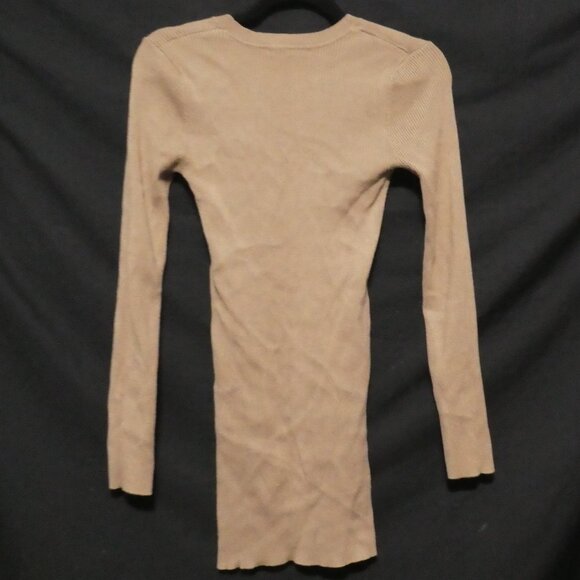 FOREVER 21 | medium | Light Brown Ribbed Long Sleeve Sweater Dress - Picture 2 of 16